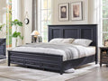 ACCOHOHO Farmhouse King Size Bed Frame with 52" Tall Headboard, Wood Platform Bedframe with Footboard and Storage Drawers, No Squeak, No Box Spring Needed, Black