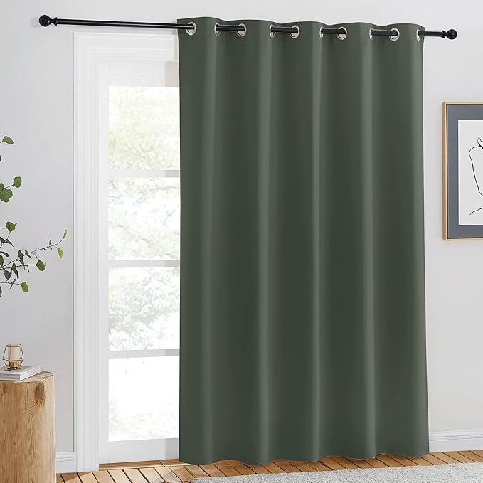 NICETOWN Blackout Curtain for Windows 84 inch Long - Window Treatment Thermal Curtain Solid Grommet Room Darkening Drape for Bedroom/Living Room (Dark Mallard, 1 Panel, W66 x L84)
