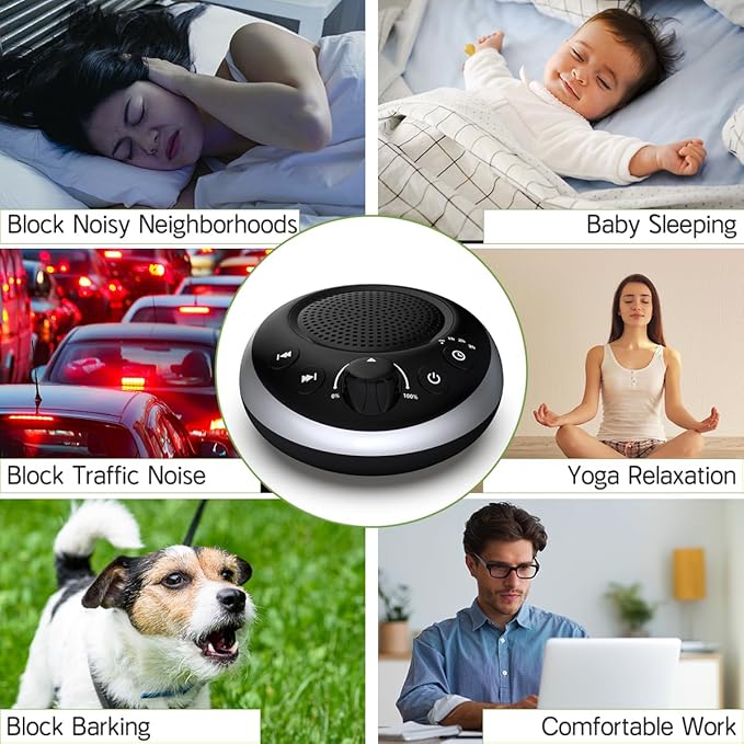 Sound Machine Loud White Noise Machine Nonstop Brown Noise Sleep Machine 30 Soothing Sounds for Baby Kids Adults Pink Noise Sounds Machine 36-Level Vol 4 Timer Memory Function for Home Travel Office