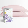 Carressa Linen 100% Egyptian Cotton Pillow Cases Queen Size Set of 2 - Luxury 600 Thread Count Blush Standard/Queen Size Pillowcases, Silky Soft, Cooling Sateen Weave Hotel Quality Bed Pillow Cover