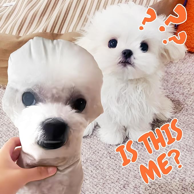 VEELU Custom Face Pillow Personalized Photo Body Pillows 3D Printing Head Body Shaped Pets Plush Stuffed for Home Sofa Decor Funny Valentine's Day Gag Gifts for Couples/Him/Her