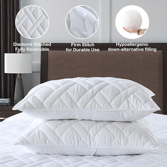HORIMOTE HOME Quilt Set Twin Size White, Classic Geometric Diamond Stitched Pattern, Ultra Soft Microfiber Lightweight Bedding Set Bedspread Coverlet for All Season (1 Quilt and 1 Pillow Sham)