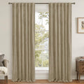 LAMIT Dark Taupe Velvet Curtains for Living Room, 108 Inch Thick Room Darkening Drapes Room Decor Back Tab and Rod Pocket Thermal Panels for Bedroom/Farmhouse, 2 Panels, 52 x 108 Inch