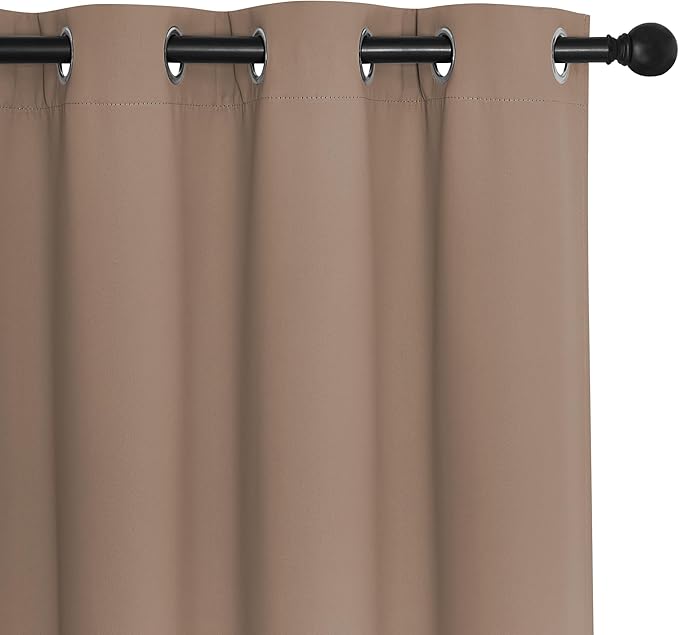 NICETOWN Blackout Patio Curtains 100 x 144 Inches Long for Sliding Door Extral Wide Blackout Curtain Panels Thermal Insulated Room Divider - Grommet Top, 100" W x 144" L, 1 Panel, Cappuccino