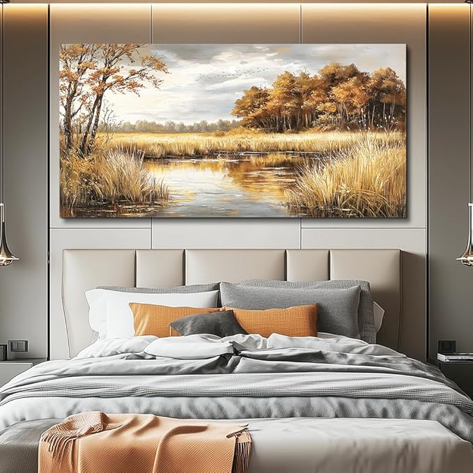 ERQINHUA Large Wall Decor Canvas Painting Wall Art For Bedroom Living Room Decor Lake Surface Landscape Painting Artwork Print For Home Decor Room For office Farmhouse Room Wall Decoration 30x60 In
