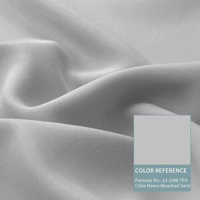 BGment Light Grey Blackout Curtains for Bedroom - Black Out Curtains 63 Inch Long Thermal Insulated Grommet Total Room Darkening Window Drapes for Living Room, 2 Panels, 42 x 63 Inch
