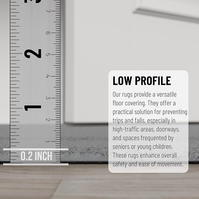 Ottomanson 3'11" x 19' Hallway Runner with Scraper Pile - Extra Durable Non-Slip Rug Mat for Indoor & Outdoor Use - Ideal for Kitchen, Entryway & Garage - High-Traffic Carpet, Gray