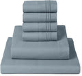 Mellanni Full Sheet Set - 6-Piece Iconic Collection Bedding, (Including 4 Pillowcases), 16-Inch Deep Pocket, Easy Care, Extra Soft, Cooling Sheets, Brushed Microfiber - Spa Blue