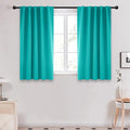 Deconovo Blackout Curtains, Thermal Insulated, W42 x L45 2 Panels, Back Tab, Machine Washable, Room-Darkening Drapes for Bedroom/Living Room Turquoise