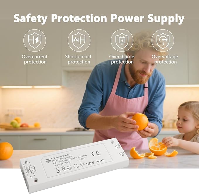 VST Under Cabinet Lighting, Work with Touch Switch – Solderless Linkable Gapless Under Counter Lights for Kitchen Liquor Cabinet Closets (6 Lights Bar Kit)