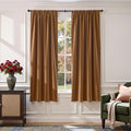 Lazzzy Velvet Blackout Curtains Thermal Insulated Room Window Drapes Super Soft Luxury Curtains for Living Room Bedroom Rod Pocket 2 Panels, Gold Brown, 52" W x 72" L