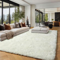 PAGISOFE White Fluffy Shag Machine Washable Area Rugs for Living Room 5x7 Ft,Cream White Soft Shaggy Rugs for Bedroom,Office Ivory Carpet Boys Girls Dorm Pastel Rug for Kids Room Home Decor Aesthetic