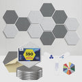 Self-Adhesive Acoustic Panels [390 lbs/yd³ Ultra-High Density], 2nd Generation Sound Absorbing Panel, Professional Level Sound Panel, Polyester Soundproof Foam [Size M, MoonGrey & SilverGrey]
