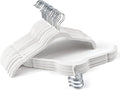 Premium Velvet Shirt Hangers 30 Pack, Non-Slip 360° Swivel Hook Slim Felt Hanger, Space Saving Flocked Hangers for Tank Tops, Blouses, Strappy Dresses(White)