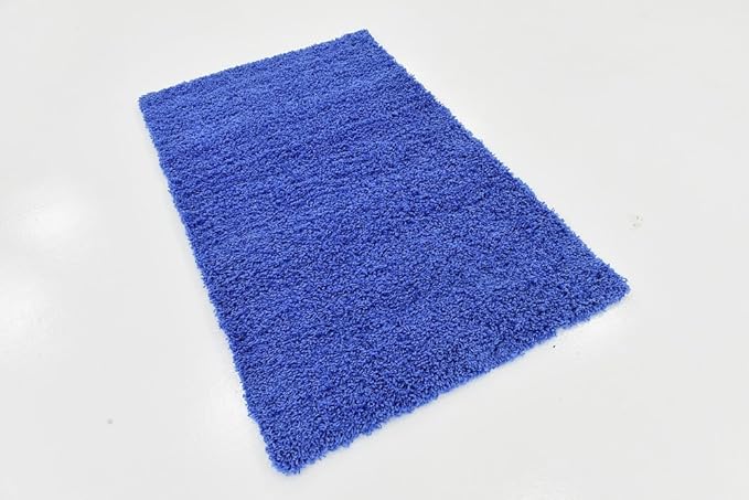 Unique Loom Solid Shag Collection Area Rug (3' 3" x 5' 3" Rectangle, Periwinkle Blue)