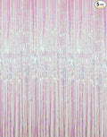 GOER 3.2 ft x 9.8 ft Metallic Tinsel Foil Fringe Curtains Party Photo Backdrop Party Streamers for Birthday,Graduation,New Year Eve Decorations Wedding Decor (5 Packs,Multicolor)