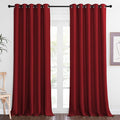 NICETOWN Sliding Door Window Treatment Blackout Patio Door Curtain Panels, Privacy Thermal Drapes for Bedroom Living Room Department with Grommet Top (Burgundy Red, W66 x L110)