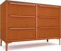 Naima Premium Fabric Dresser - Strong Metal Frame, 6 Spacious Sag-Proof Drawers with Sleek Metal Handles - Premium & Durable Storage Solution for Your Home (Orange)