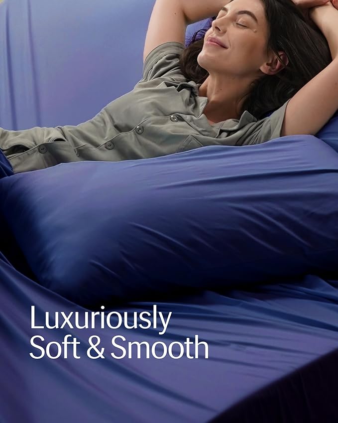 REST® Evercool®+ Top Sheet, Cali King/King Size, Midnight Blue, 104"X108" (1 Flat Sheet only)