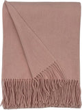 Alashan Cashmere Blend Ripple Finish Woven Throw (Pink Sands)
