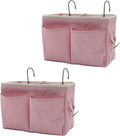 Someteth 2-Pack Bedside Caddy Bedside Hanging Storage Basket Multi-Function Organizer Caddy for Bunk and Hospital Beds Dorm Rooms Bed Rails, Can be Placed Glasses Books Mobile Phones（2 pcs pink）