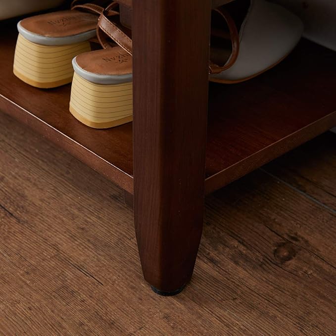 XKZG Storage Bench Wooden Shoe Rack Bench Rustic Solid Wood Entryway Bench (Brown,23.6")