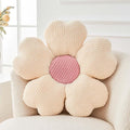 Kcvvcr Flower Throw Pillow, Cute Flower Shaped Pillow Decorative Throw Pillow for Bed Couch, Soft Daisy Pillows Floor Seating Cushion Cushions (19.6 Inch Ivory+Pink)