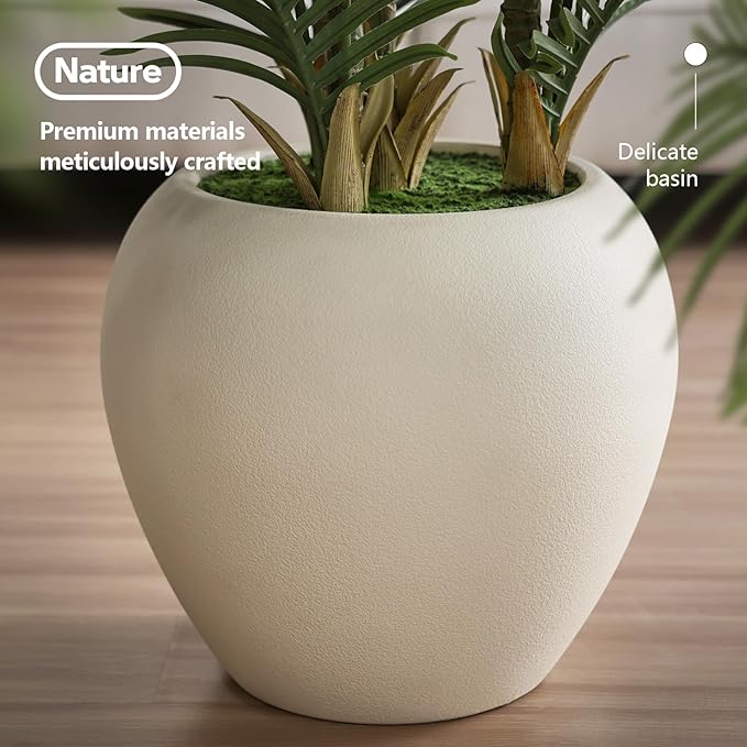 Artificial Palm Tree Plant - 8FT Tall Fake Tree with Realistic Look & UV Protection - Large Indoor Outdoor Faux Floor Plant for Home Office Decor