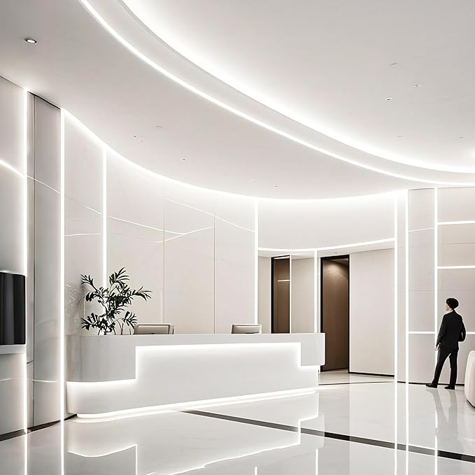 COB LED Strip Lights Cool White,24V Dimmable led Light Strip KIT with Remote and app Control,6000K 9.84FT/3m 8mmwide Ra>90 Cuttable Flexible Strip Lights for Bedroom,Wardrobe,Cabinet