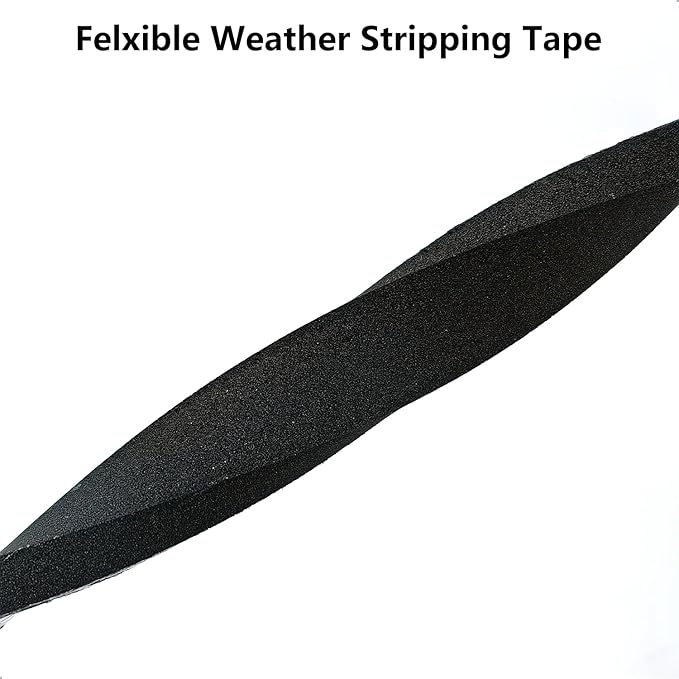 Weather Stripping Door Seal Strip, Strong Adhesive, Weatherproof, Reduce Noise, Gap Filler, Foam Insulation Tape for Doors and Windows (1/2 in x 1/8 in x 32 Ft)
