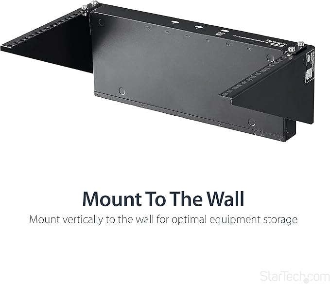 StarTech.com 6U Wall Mount Patch Panel Bracket – 19 in – Steel - Vertical Mounting Bracket for Networking and Data Equipment , TAA (RK619WALLV)