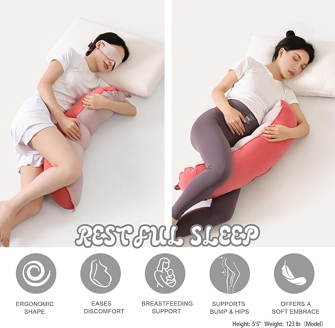 Peallow(Pat. Pend) – Long Round Body Pillow for Adults, Bolster Pillow for Sleeping, Soft and Supportive Pillow for Sleeping & Lumbar Support