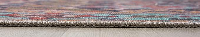 Keen Home Design 2x12 Rug - Machine Washable Runner Rug with Non-Slip Backing, Ideal for Hallway, Entryway, Kitchen, Laundry Room - Vintage, Easy Clean, Durable, Low Pile - (2'6" x 12')