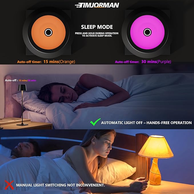 Modern LED Color-Changing Cordless Table lamp, 7 Colors, metal Shade, Touch control with sleep mode for Restaurant, Bedroom, Outdoor Camping, Coffee Shop, Night Light, Rechargeable (Black 1pack)