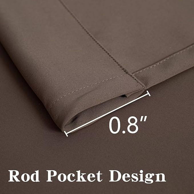 Blackout Curtains 90 Inches Long 2 Panels Set, Khaki Curtains Thermal Insulated Room Darkening Drapes for Bedroom, Rod Pocket Light Blocking Drapes Living Room Windows(52W × 90L, Khaki)
