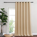 NICETOWN Sliding Door Curtain Panel Room Darkening Window Treatment, Blackout Patio Door Panel Privacy Thermal Insulated Drapes for Living Room (1 Panel, Biscotti Beige, W80 x L108)