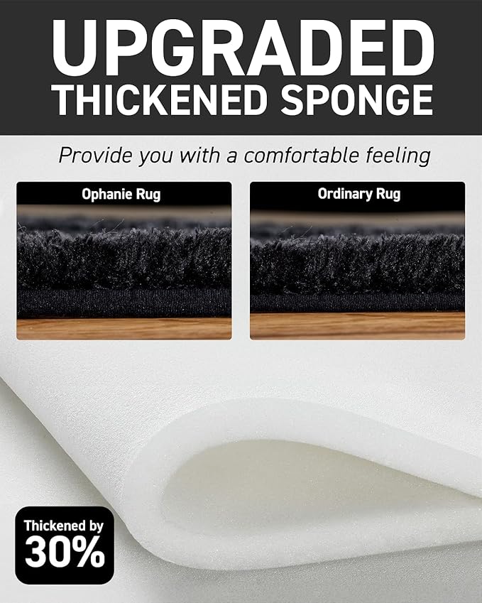Ophanie 5x8 Rugs for Living Room, Charcoal Black, Large Fluffy Fuzzy Plush Shag Shag Comfy Soft, Non-Slip Indoor Floor Carpet, for Kids Boys Girls Dorm, Room, Bedroom, Playroom, Home Decor Aesthetic