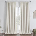Joydeco White 100% Blackout Curtains 120 Inch 2 Panels, Luxury Thermal White Velvet Curtains for Bedroom Living Room, Soundproof Blackout Window Drapes, Rod Pocket & Back Tab (52W x 120L)