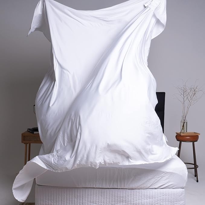 THE LAD COLLECTIVE 2.0 Bedding Set - 4 Piece Sheet & Pillow Case Set, Custom Blend, Soft, Comfortable, Temperature Regulating, & Easy-to-Use - (Twin XL, Malibu White)