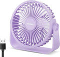 TriPole USB Desk Fan Portable Mini Fan Powerful 3 Speeds Wind Personal Desktop Fan with 360° Head Rotation for Home Office Car Indoor Outdoor Purple, No Battery, 4.5 Inches