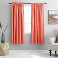 DONREN Coral Room Darkening Curtain Panels for Bedroom - 72 Inch Thermal Insulated Rod Pocket Curtains (52 by 72 Inch,2 Panels)