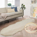 Shag Faux Bunny Washable Fluffy Fur Rug Runners for Hallways Camel Plush Area Rugs for Living Room Bedroom Faux Sheepskin Rug 2x6 Shaped Nursery Rugs