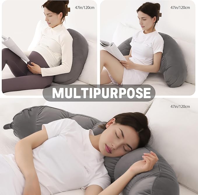Peallow(Pat. Pend) – Long Round Body Pillow for Adults, Bolster Pillow for Sleeping, Soft and Supportive Pillow for Sleeping & Lumbar Support