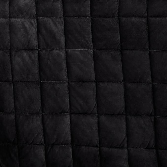 Touch of Class Camden Luxury Bedding | Neutral Onyx Black Color | Classic Fitted Bedspread | Faux Suede Box Quilted Design | Designed 2 Piece Set Includes Twin Bedspread and 1 Standard Sham