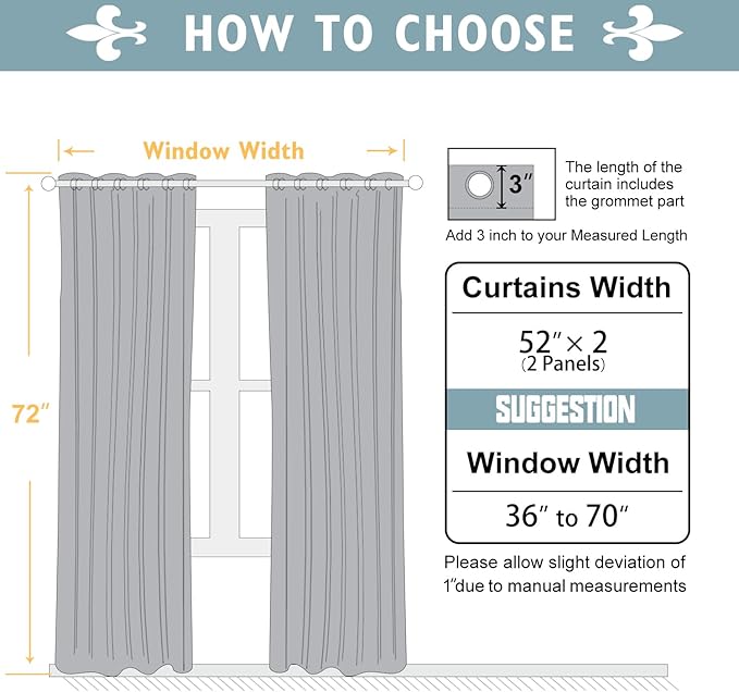 ChrisDowa 100% Blackout Curtains 72 inch Long for Bedroom with Black Liner, 2 Thick Layers Total Blackout Thermal Insulated Grommet Window Curtains 2 Panels Set (Light Beige, 52 x 72 Inch)