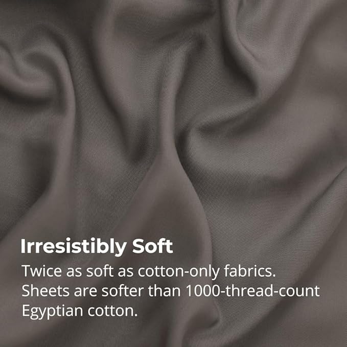 Cariloha Aloha Soft 4-Piece Sheet Set | Shade Gray | Queen | Made from 100% Viscose derived from Bamboo | Introductory Sheet Line