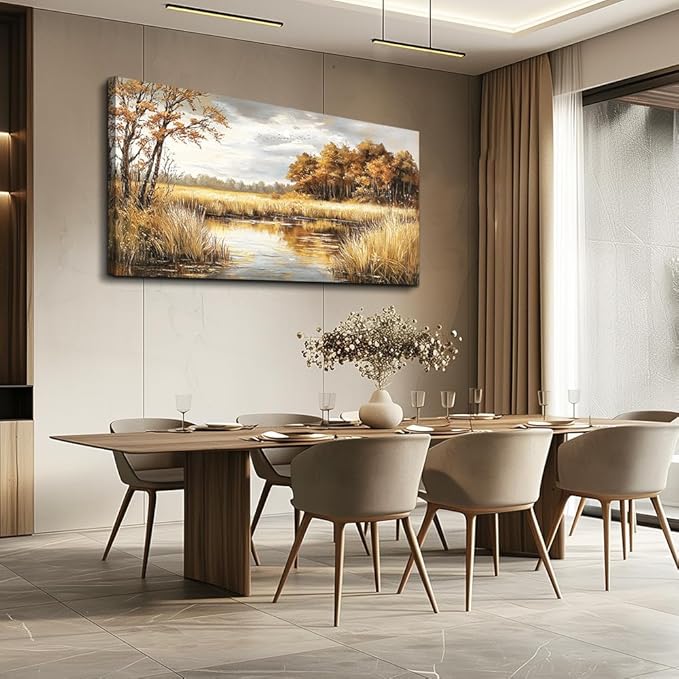 ERQINHUA Canvas Wall Art For Living Room Bedroom Wall Decor For Office Farmhouse Mural Lake Surface Landscape Painting Artwork Pictures Dining Room Hallway Home Decoration Ready To Hang 20x40 In