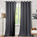 BGment 100% Blackout Curtains 108 Inch Long 2 Panles Set, Thermal Insulated Total Light Locking Soundproof Grommet Curtains & Drapes for Living Room with Black Liner, 52 Inch Wide Each, Dark Grey