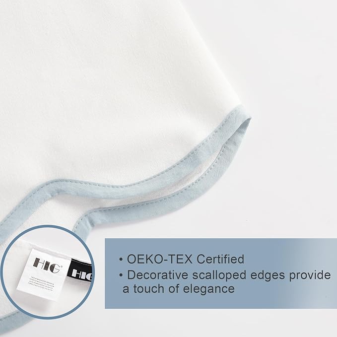 HIG Off White Chic King Bed Skirt - Easy Fit Scallop Edge Pleated Bedskirts, 14 Inch Drop Anti-Slip Dust Ruffle, Thick Fabric for Enhanced Privacy, Pre-Washed for Long-Lasting Use(N60022)