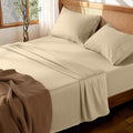 LBRO2M 100% Cotton Sheets Set Deep Pocket 19", 1000 Thread Count California King Size 4 Piece Bed Sheet Sets Soft Comfortable Bedding All Season (California King, Linen)